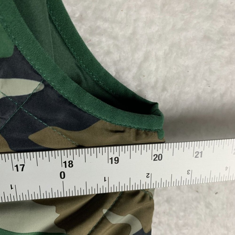 J.Crew Mercantile Vest Women's Medium Green‎ Camouflage Quilted Full Zip 7158 - Picture 3 of 7